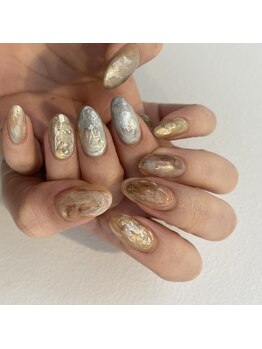 ヌア(nur.)/シルバー×オレンジnuance