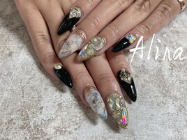 天然石風ネイル