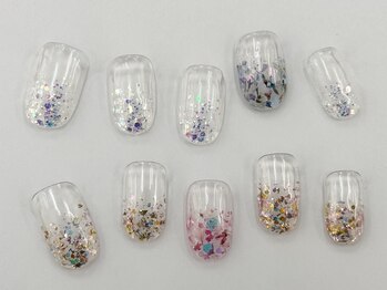 ネイルサロン クイール 小山店(NAIL SALON QUILL)/春のラメグラデーション