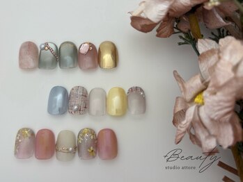 アットーレ 札幌の写真/人気☆選べる<片手1本アート>他にない"繊細×本格アートネイル"春に向けたイベントやブライダルネイルも◎