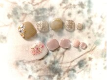 ハッピービューティー(Happy Beauty)/【甘皮ケア込み】押し花フット