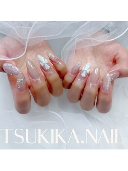 ツキカドットネイル(TSUKIKA.NAIL)/【Trending】レース＆クロス