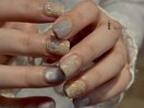 アンティーク水滴ブルーネイル