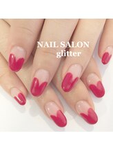 ネイルサロン グリッター(NAIL SALON glitter)/ハートフレンチネイル4000円