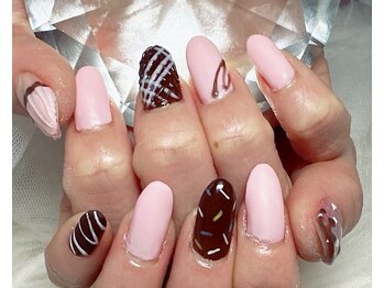 ジェー エス シー ネイル(J.S.C.nail)/バレンタイン/手書き/マット