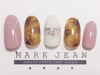 マークジーン 甲南山手(MARK JEAN)/ビジュー べっ甲 ピンクネイル
