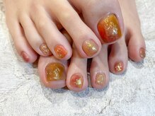 ネイル アヴァンス あべのルシアス店(Nail AVANCE.)/オレンジブラウンネイル　太田