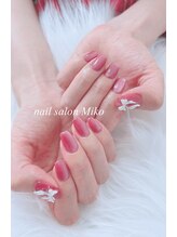 ミコ(Miko)/マグネットネイルシルバーリボン