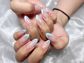 キュウキュウ(99-QQ)/夏ネイル 長さだしフレンチ