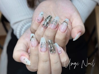 ウサギネイル 新大久保店(usagi nail)/マグネットフレンチ秋可愛い