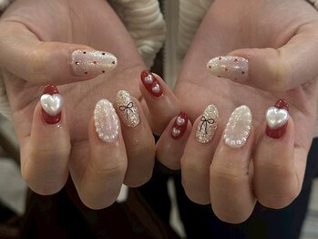 ネイルメゾン 渋谷店(NAIL MAISON)の写真/【8000円～バレンタインコース】バレンタインに向けてハートやリボンの可愛らしいデザインやりませんか？