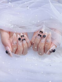 チークネイル×リボン