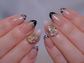 秋ネイル　ヒョウ柄ネイル　銀座