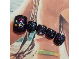 ラメホロキラキラフットネイル