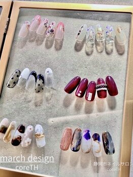 coreTHの写真/様々な系統から選ぶ、月替わり12種の定額デザインで理想の指先へ♪全MENU丁寧ケア付！《個室/駐車場完備》