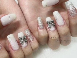 キラキラリボンネイル