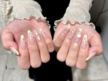 アイネイルズ 四条河原町店(I-nails)/ガーリーリボンネイル