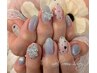 【ハンド】オフケア込！マグネットワンカラ&お任せアート4本コース♪￥7800