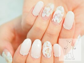 お花とイルカの夏ネイル