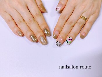 ネイルサロン ルート 二子玉川(nailsalon route)/アシンメトリーネイル☆