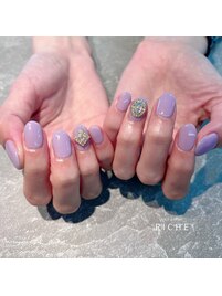 パープルワンカラー＆ビジュー