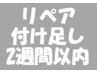 【通常シングル】30分間ちょい足しリペア/部分オフ不可　(フラットラッシュ)