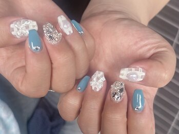 ひまりネイル(ひまりnail)/チェック柄ネイル埋めつくネイル