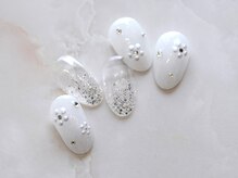 ルシェルアイ/パールビジュー☆透け感フラワー