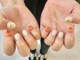 オレンジサマーネイル【¥8800】