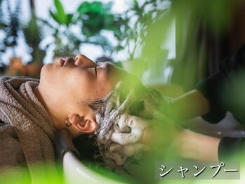 オデラ 小山店(AUDELA)/緑に囲まれながらシャンプー