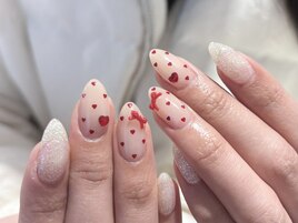 ベージュ/ハート/staff:otsuka