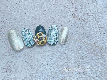 ヴィガー アンド ルックス 白金 目黒(Vigor&Looks)/ツイード　グリーン　冬ネイル　