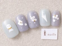 アイネイルズ 三宮店(I nails)/くすみカラー梅雨ネイル