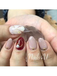 大理石風ネイル