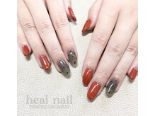 ヒールネイル(heal nail)/ボルドー シースルードット