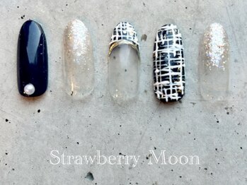 サロンストロベリームーン(Salon Strawberry Moon)/ツイードネイル ¥7980