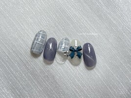 トレンド　くすみツイードネイル