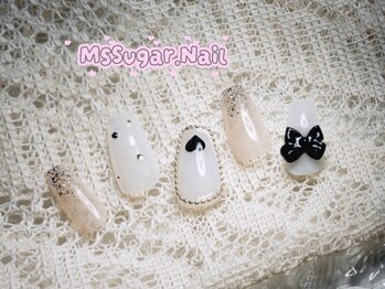 ミスシュガーネイル(MS Sugar Nail)/シンプル定額/ガーリーリボン