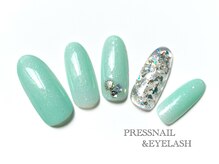 プレス ネイルアンドアイラッシュ(PRESS NAIL&EYELASH)/ミントグリーン×オーロラ