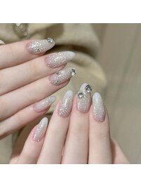 うる艶キラキラパールネイル