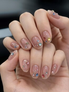 アイネイル(AI Nail)の写真/【ショート派必見】短い爪でも指先キラキラ★選べる定額コースで"短いからこそ可愛い"デザインを♪