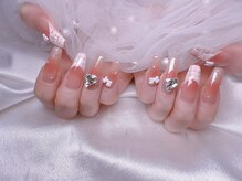 スノーネイルサロン 新宿店(Snow nail salon)/ツイードチーク純欲パールハート
