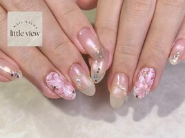 ・手描きピンクフラワー