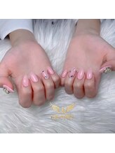 ヘブン ネイル 鶯谷(HEAVEN Nail)/ピンクストーンネイル