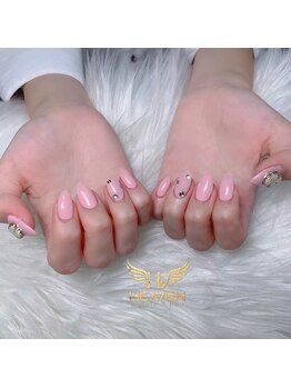ヘブン ネイル 鶯谷(HEAVEN Nail)/ピンクストーンネイル