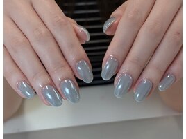 水色ミラーネイル