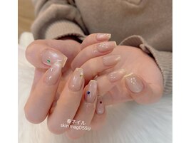 skin mag+黄色フレンチネイル