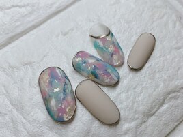 春　パステル　マットネイル