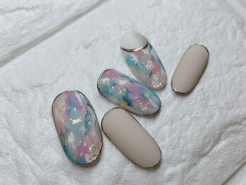 春　パステル　マットネイル