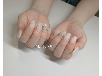 ネイルズサンキュー(Nails 39)/ワンカラ-&アート2本！